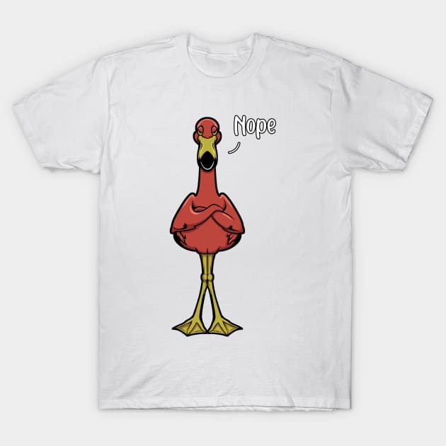 Flamingo nay-sayer - Nope T-Shirt by Modern Medieval Design